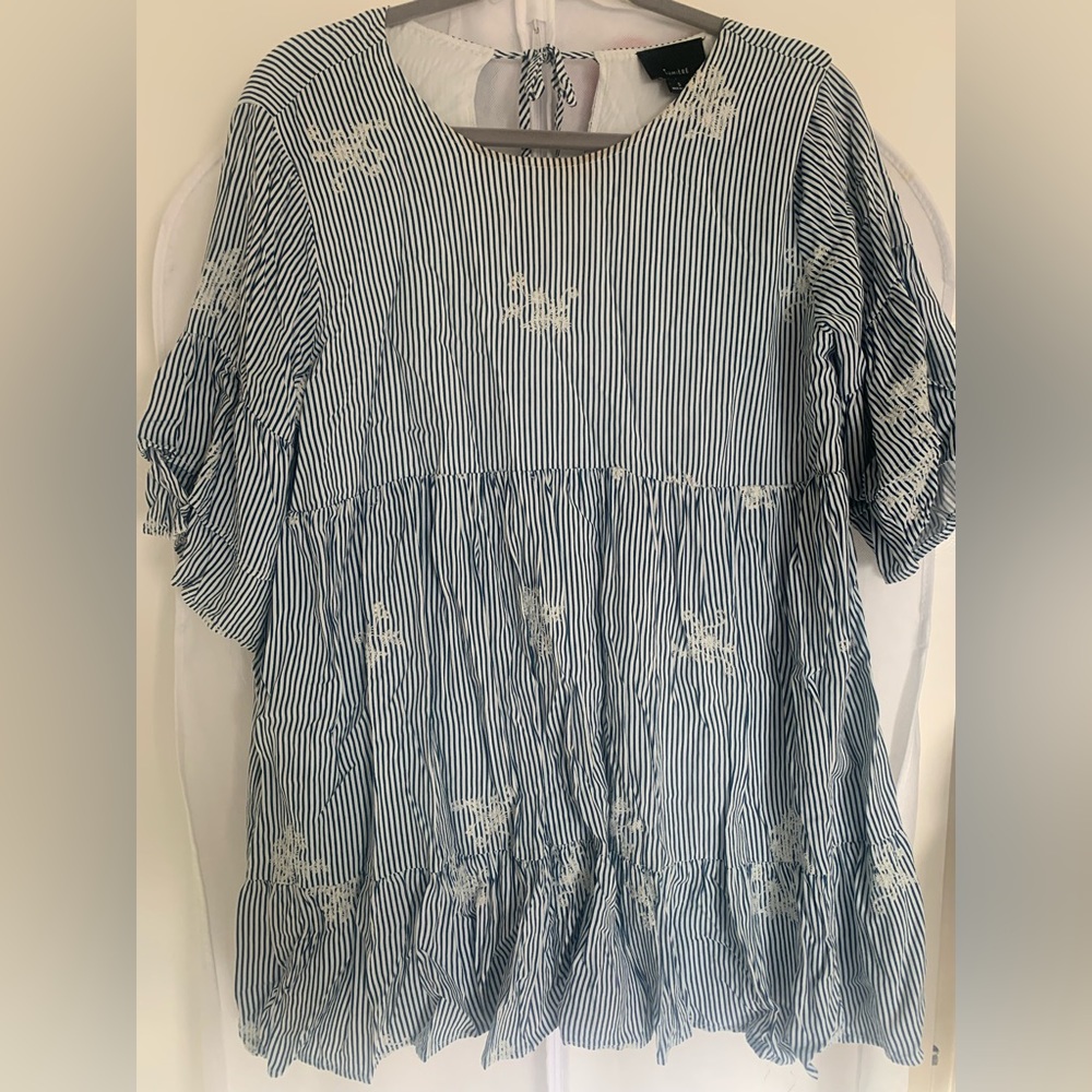 Floral Stripes Mini Boho Dress